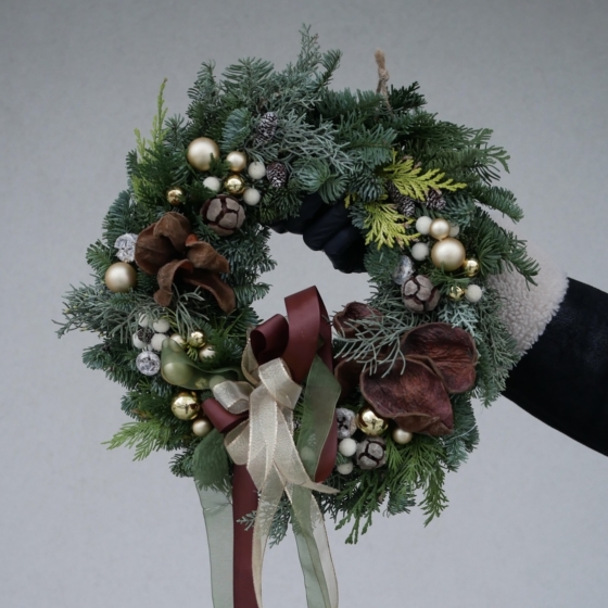 wianek na dzwi medium, christmas wreath, wianek bożonarodzeniowy