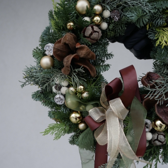 wianek na dzwi medium, christmas wreath, wianek bożonarodzeniowy