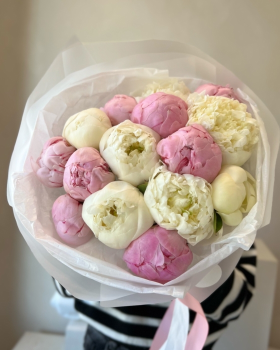 bukiet mix piwonii, bouquet mix peony, dostawa w warszawie