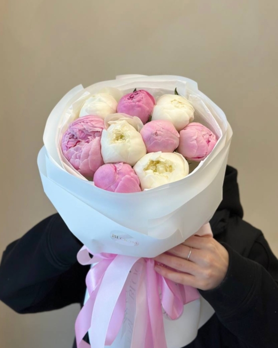 bukiet mix piwonii, bouquet mix peony, dostawa w warszawie
