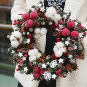 wianek, boże narodzenie, stroik świąteczny, wianek adwentowy, Christmas, decor, prezent świąteczny