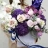 flowerbox w granatowym i fioletowym kolorze