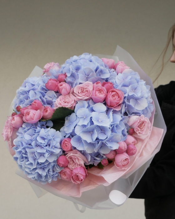 bukiet różowo niebieski, pink blue