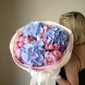 bukiet różowo niebieski, pink blue 