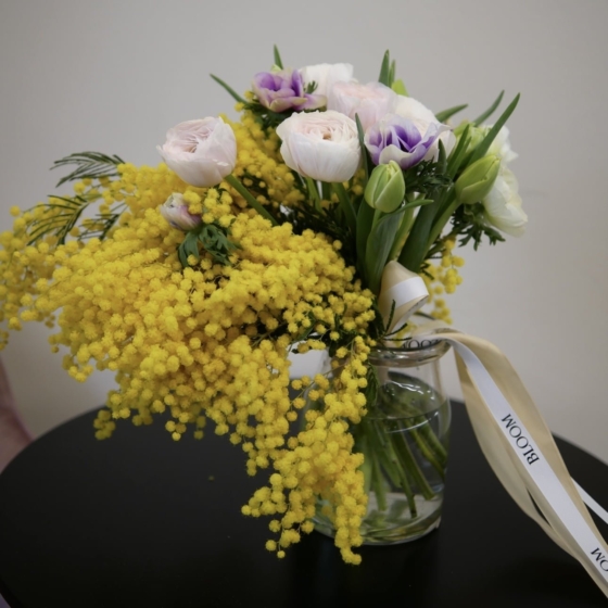 wiosenne kwiaty mimosa jaskry anemony