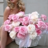 kosz pink i white o'hara roses
