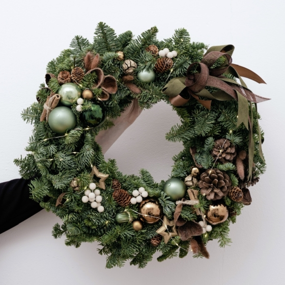 wianek na dzwi medium, christmas wreath, wianek bożonarodzeniowy