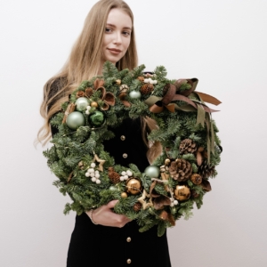 wianek na dzwi medium, christmas wreath, wianek bożonarodzeniowy