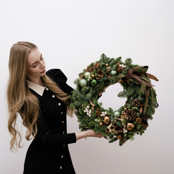 wianek na dzwi medium, christmas wreath, wianek bożonarodzeniowy
