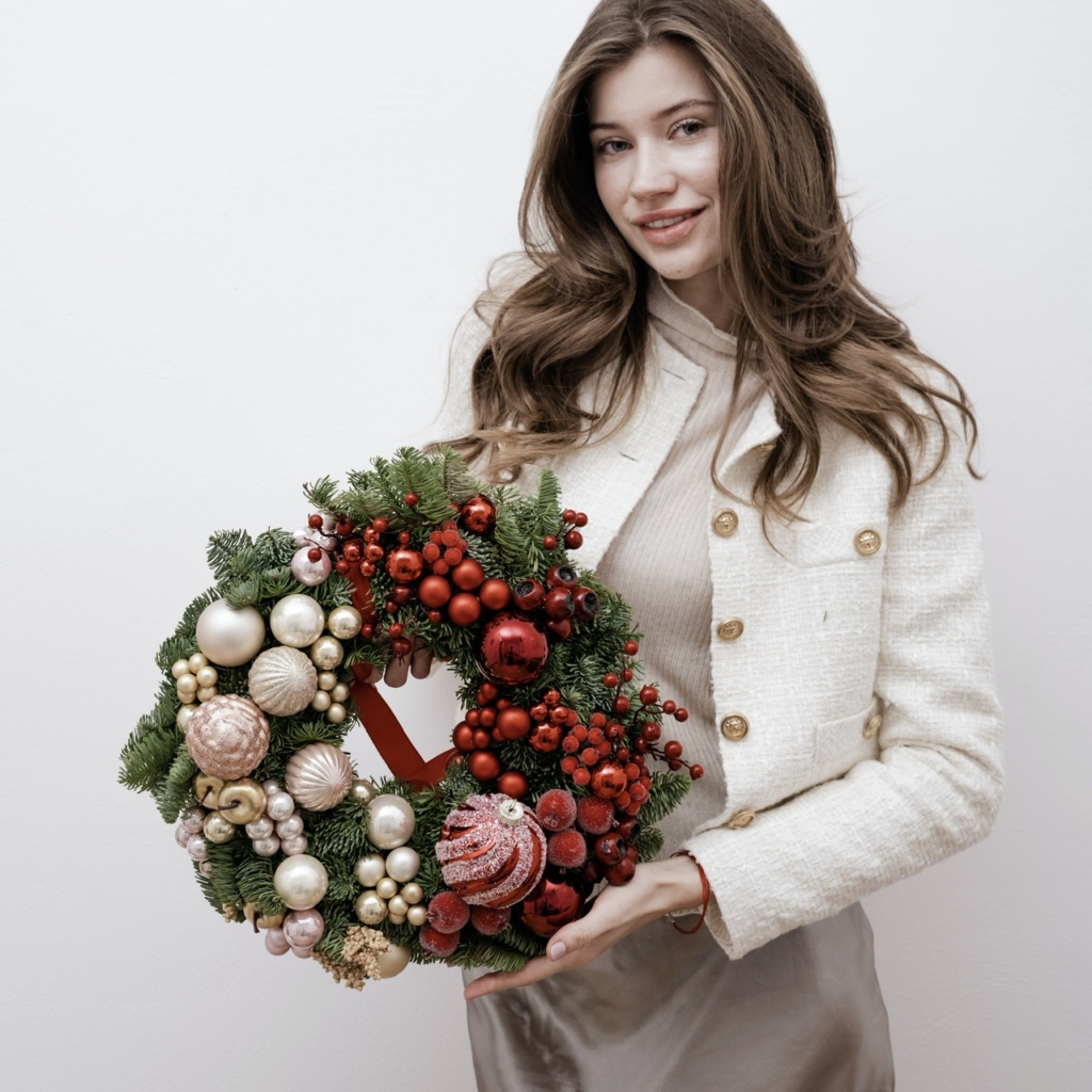 wianek na dzwi medium, christmas wreath, wianek bożonarodzeniowy