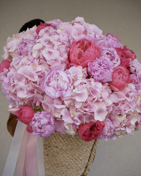 Kosz "Peony-Hydrangea Bloom"