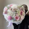 bukiet floral radiance medium, bukiet z dalią i rumiankiem