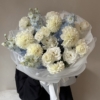 Bukiet trio [Dahlia, Lisianthus, Delphinium]
