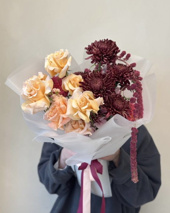 amber romance small, jesienny bukiet kwiatów