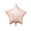 Balon gwiazda Happy birthday pink