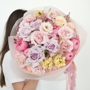 Bukiet Rosy Harmony tlo